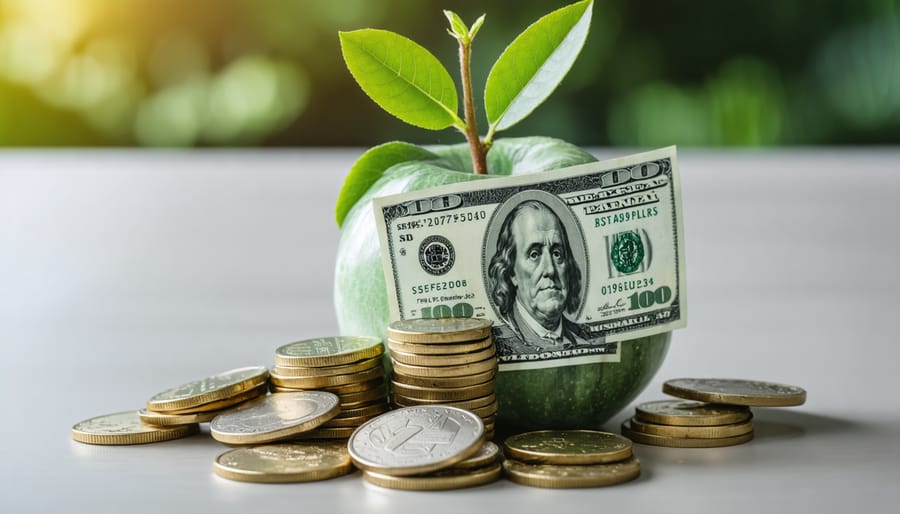 Hands counting Canadian currency with calculator showing payday loan cost calculations